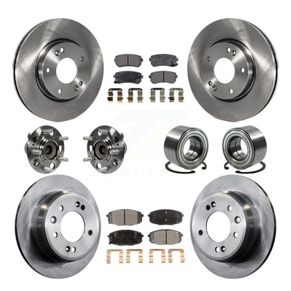 Kit de rotors et plaquettes de frein à disque, roulement de moyeu avant et arrière (10 pièces) pour Hyundai Elantr