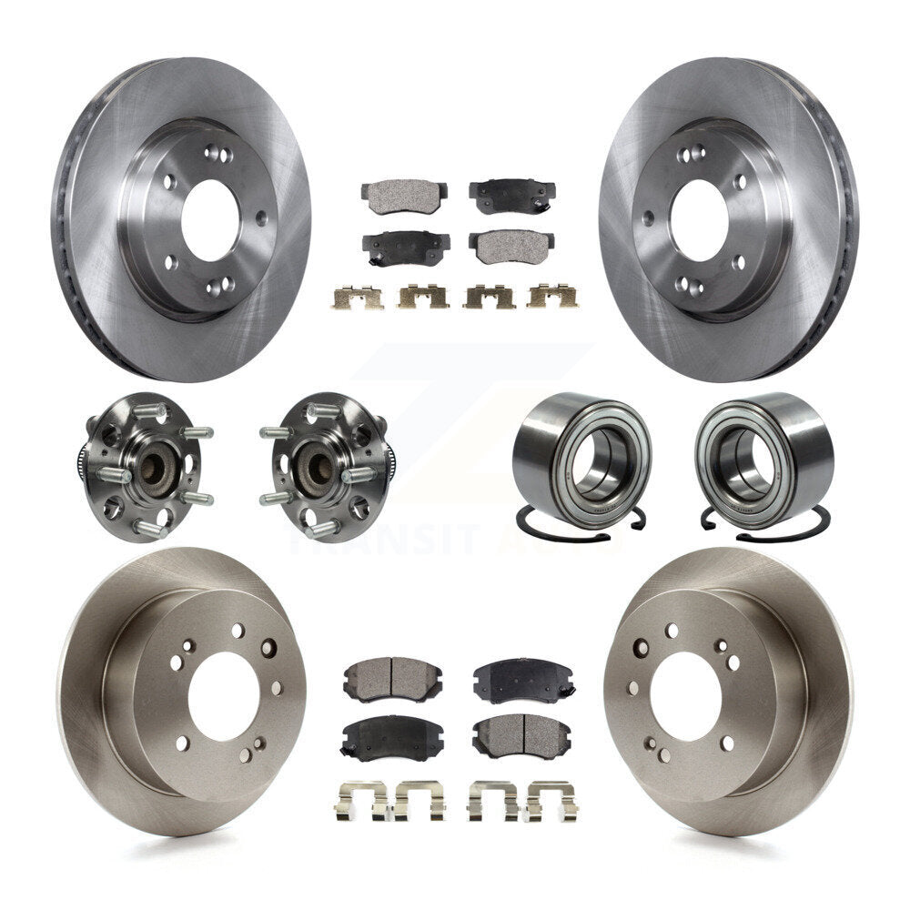 Kit de rotors et plaquettes de frein à disque, roulement de moyeu avant et arrière (10 pièces) pour Hyundai Elantr