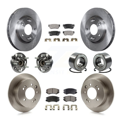 Kit de rotors et plaquettes de frein à disque, roulement de moyeu avant et arrière (10 pièces) pour Hyundai Elantr