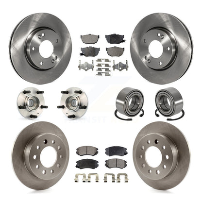 Kit de rotors et plaquettes de frein à disque, roulement de moyeu avant et arrière (10 pièces) pour Hyundai Tiburo