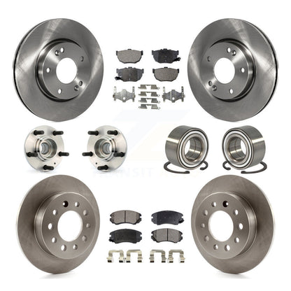 Kit de rotors et plaquettes de frein à disque, roulement de moyeu avant et arrière (10 pièces) pour Hyundai Tiburo