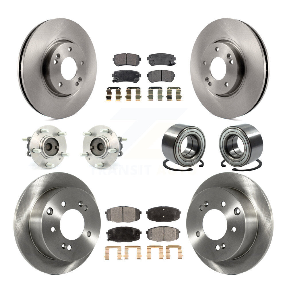 Kit de plaquettes de Rotor de frein à disque, roulement de moyeu avant et arrière (10 pièces) pour Kia Forte koup Forte