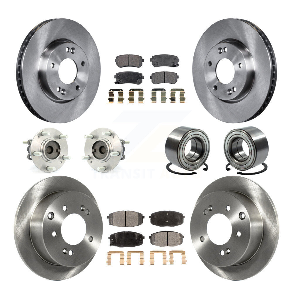Kit de plaquettes de Rotor de frein à disque, roulement de moyeu avant et arrière (10 pièces) pour Kia Forte koup Forte