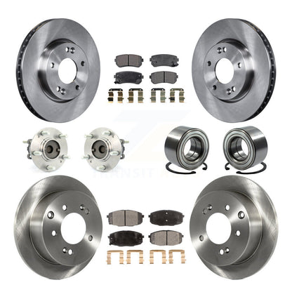 Kit de plaquettes de Rotor de frein à disque, roulement de moyeu avant et arrière (10 pièces) pour Kia Forte koup Forte