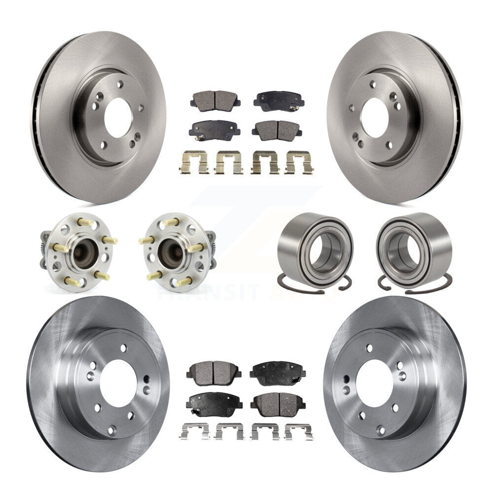 Kit de plaquettes de Rotor de frein, roulement de moyeu avant et arrière (10 pièces), pour Hyundai Sonata Kia Optim