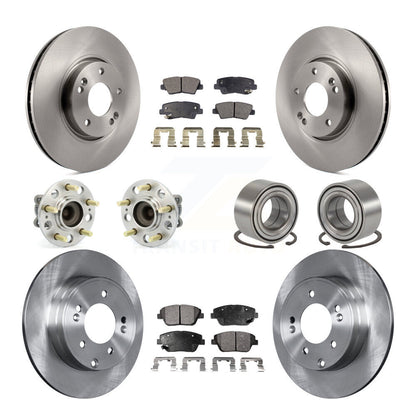 Kit de plaquettes de Rotor de frein, roulement de moyeu avant et arrière (10 pièces), pour Hyundai Sonata Kia Optim