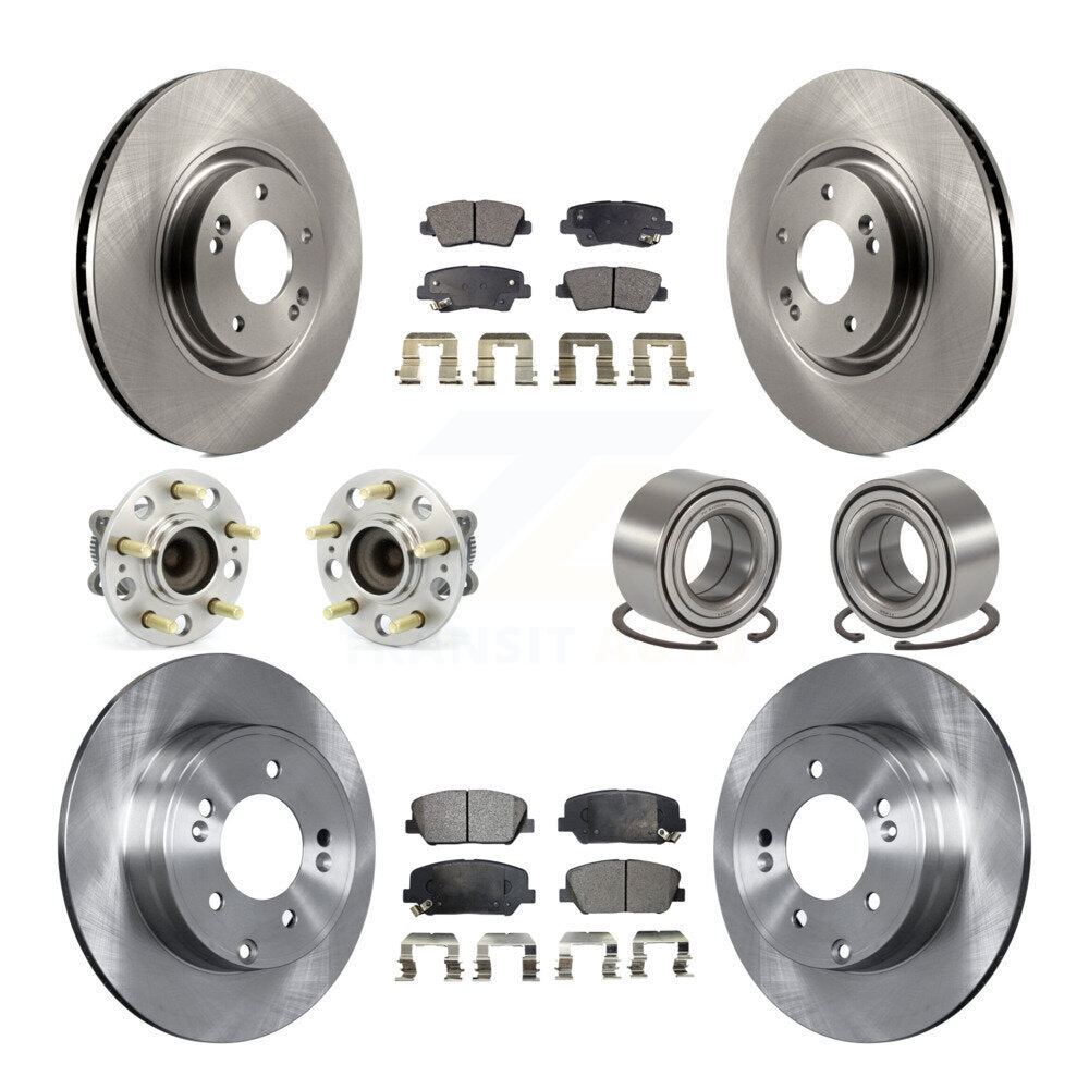 Kit de rotors et plaquettes de frein à disque de roulement de moyeu avant et arrière (10 pièces) pour Kia Optima 2.0