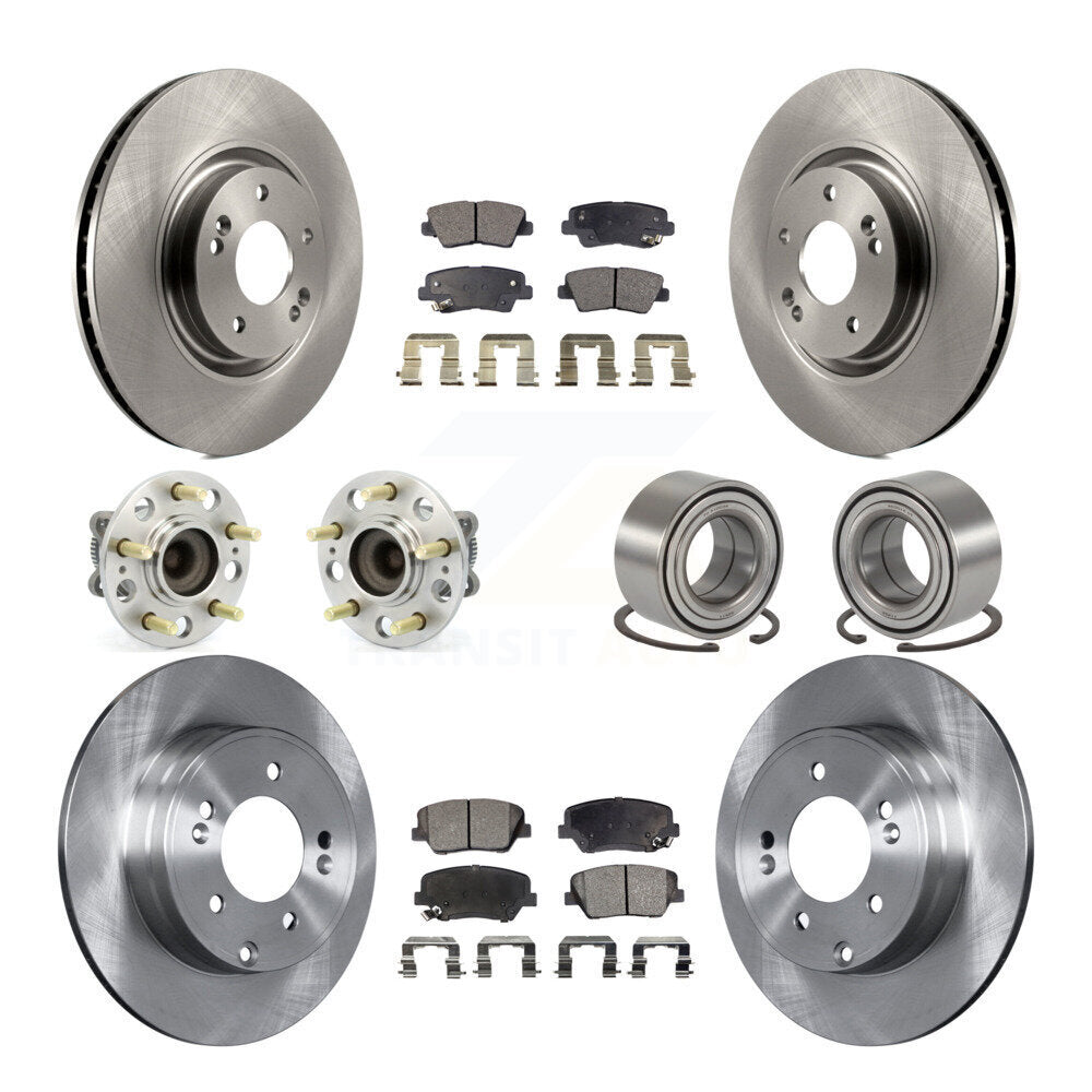 Kit de rotors et plaquettes de frein à disque, roulements de moyeu avant et arrière (10 pièces) pour Hyundai Azera