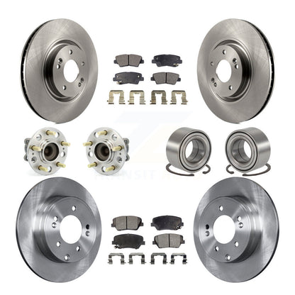 Kit de rotors et plaquettes de frein à disque, roulements de moyeu avant et arrière (10 pièces) pour Hyundai Azera