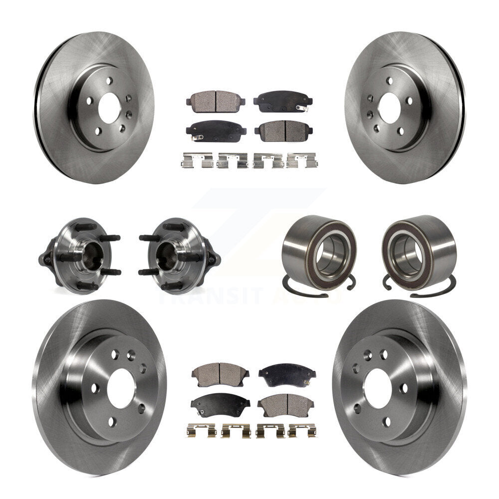 Kit de rotor et de plaquettes de frein avec roulement de moyeu avant et arrière (10 pièces) pour Chevrolet Sonic R 13-14