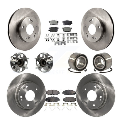 Kit de Rotor et de plaquettes de frein à disque, roulement de moyeu de roue avant et arrière (10 pièces) pour Honda Civi