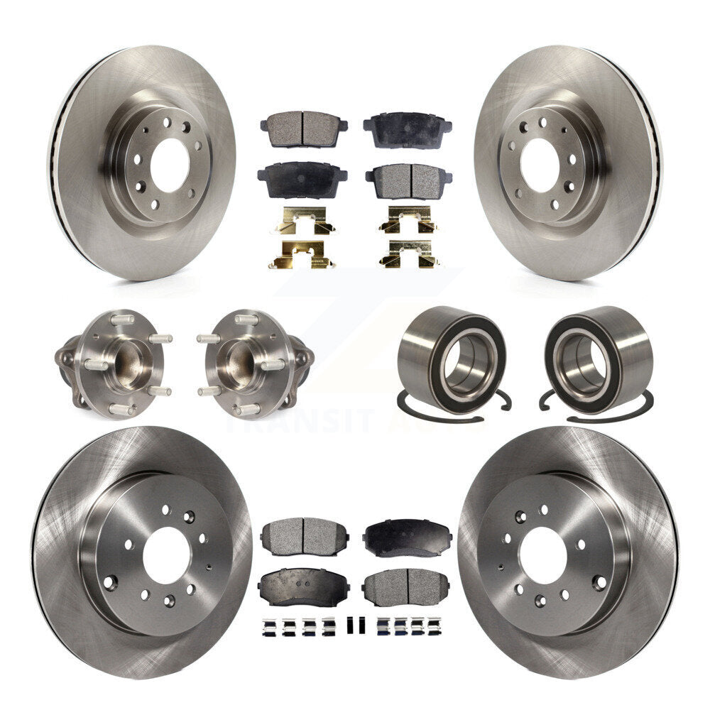Kit de rotor et de plaquettes de frein avec roulement de moyeu avant et arrière (10 pièces) pour Mazda CX-9 FW 2007 – 2015