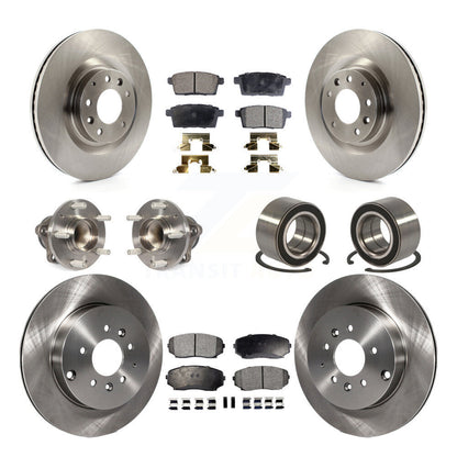 Kit de rotor et de plaquettes de frein avec roulement de moyeu avant et arrière (10 pièces) pour Mazda CX-9 FW 2007 – 2015