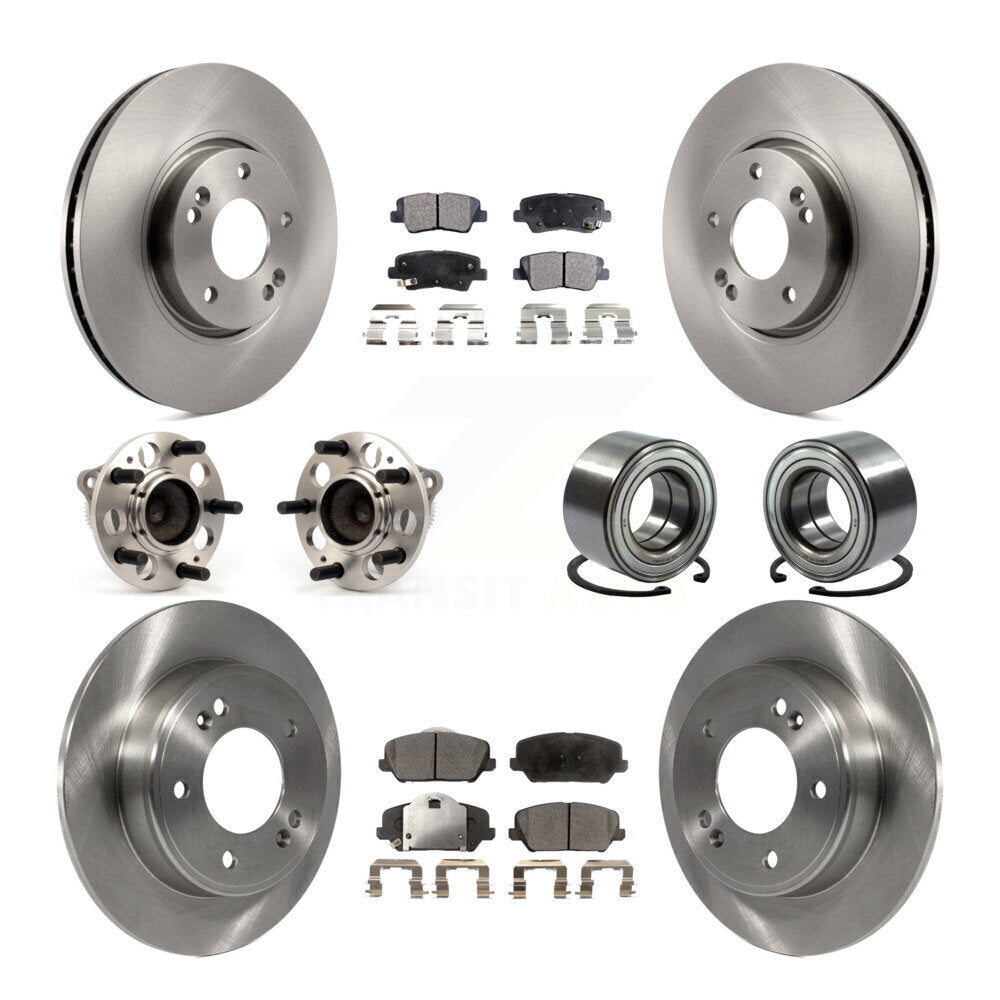 Kit de plaquettes de Rotor de frein à disque, roulement de moyeu avant et arrière (10 pièces) pour Kia Forte Forte5 Kou