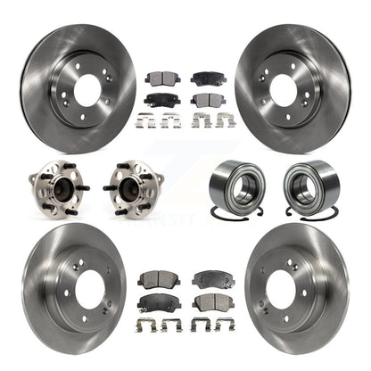 Kit de Rotor et de plaquettes de frein, roulement de moyeu avant et arrière (10 pièces) pour Hyundai Elantra GT Ki