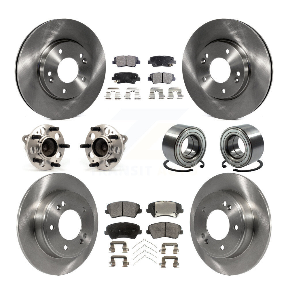 Kit de plaquettes de Rotor de frein, roulement de moyeu avant et arrière (10 pièces), pour Kia Forte Hyundai Elantr