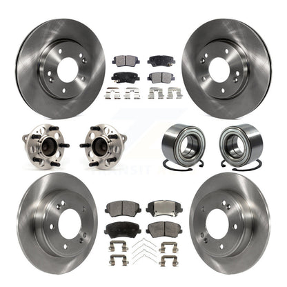 Kit de plaquettes de Rotor de frein, roulement de moyeu avant et arrière (10 pièces), pour Kia Forte Hyundai Elantr
