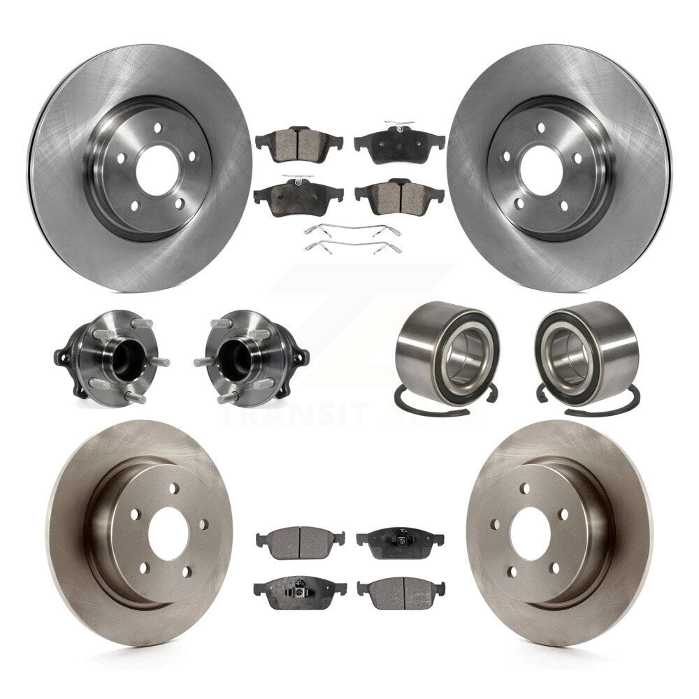 Kit de plaquettes de Rotor de frein, roulement de moyeu avant et arrière (10 pièces), pour Ford Escape FWD avec 2.0