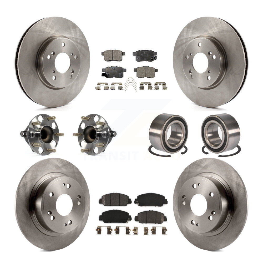 Kit de rotors et plaquettes de frein à disque, roulements de moyeu avant et arrière (10 pièces) pour Honda Accord