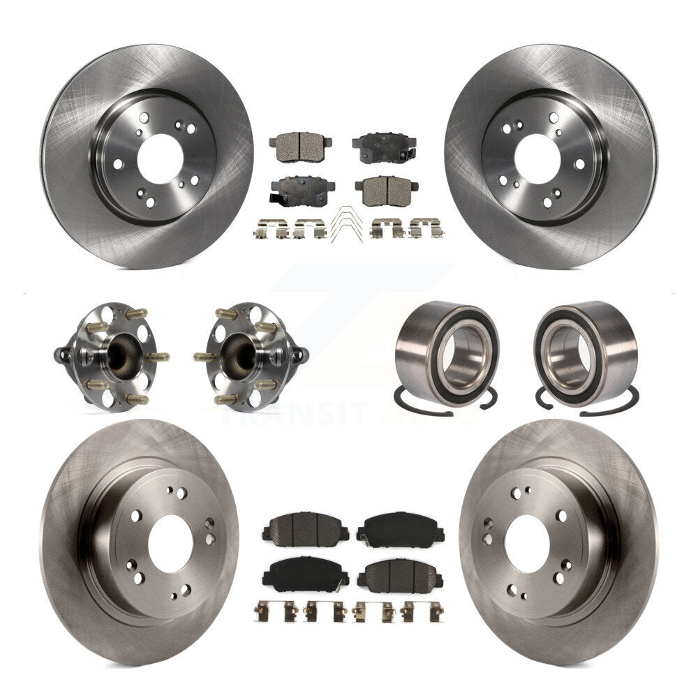 Kit de rotors et plaquettes de frein à disque, roulements de moyeu avant et arrière (10 pièces) pour Honda Accord