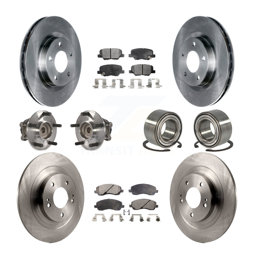 Kit de Rotor et de plaquettes de frein, roulement de moyeu avant et arrière (10 pièces) pour Mitsubishi RVR Outlande