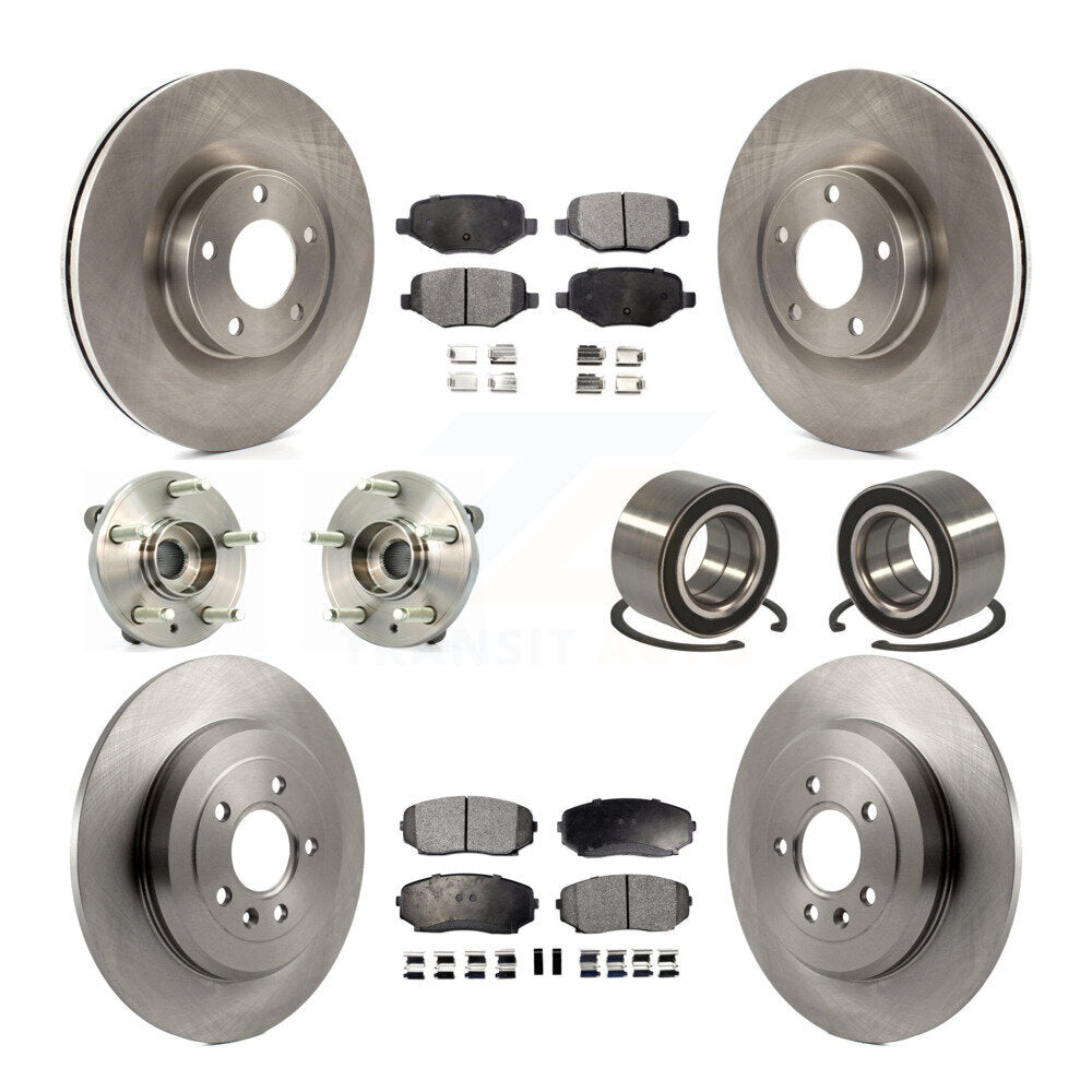 Kit de plaquettes de Rotor de frein à disque, roulement de moyeu avant et arrière (10 pièces) pour Ford Edge Lincoln MK