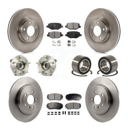 Kit de plaquettes de Rotor de frein à disque, roulement de moyeu avant et arrière (10 pièces) pour Ford Edge Lincoln MK