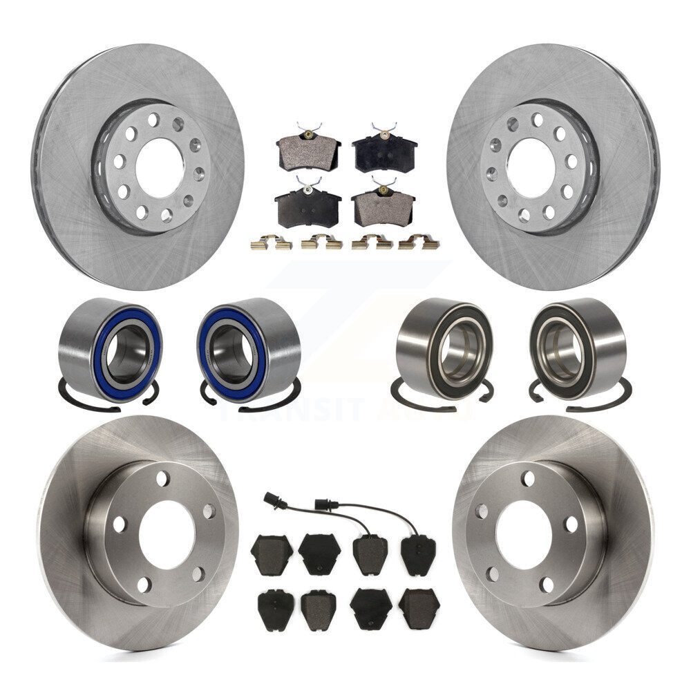 Kit de rotors et plaquettes de frein à disque, roulements avant et arrière (10 pièces) pour Volkswagen Passat