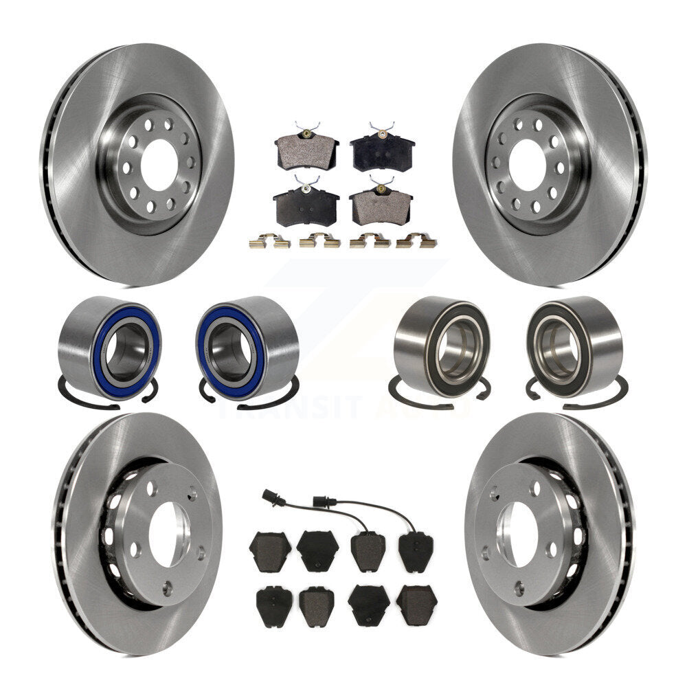 Kit de rotors et plaquettes de frein à disque, roulements avant et arrière (10 pièces) pour Audi S4 2000 – 2001