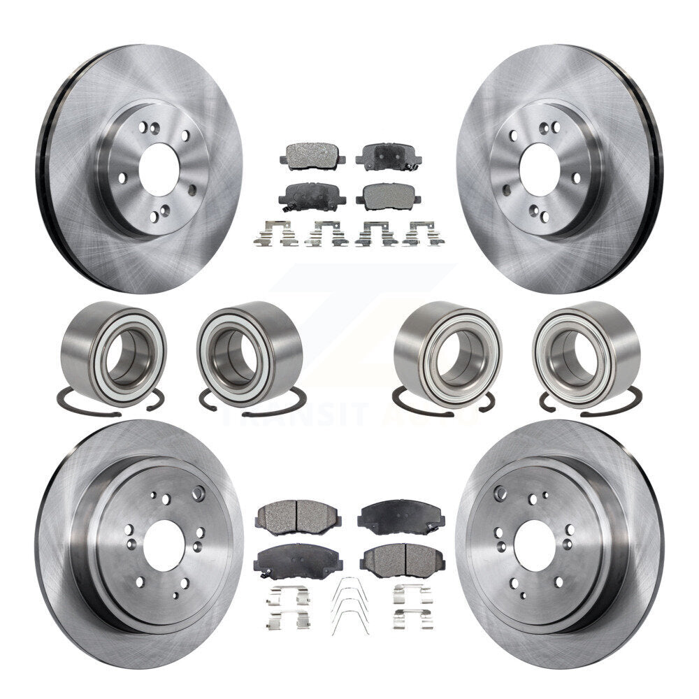 Kit de rotor et plaquettes de frein à disque, roulement avant et arrière (10 pièces) pour Honda Pilo 2003 – 2004