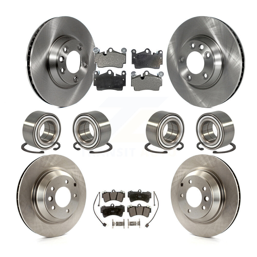 Rotor de frein à disque à roulement avant et arrière et Kit de plaquettes semi-métalliques (10 pièces) pour Audi Q