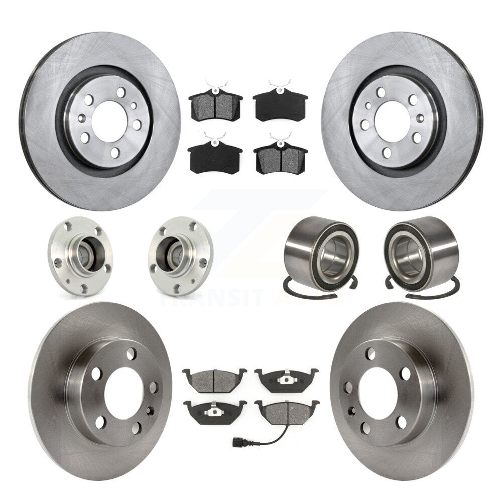 Kit de plaquettes de Rotor de frein, roulement de moyeu avant et arrière (10 pièces) pour Volkswagen Golf City Jett