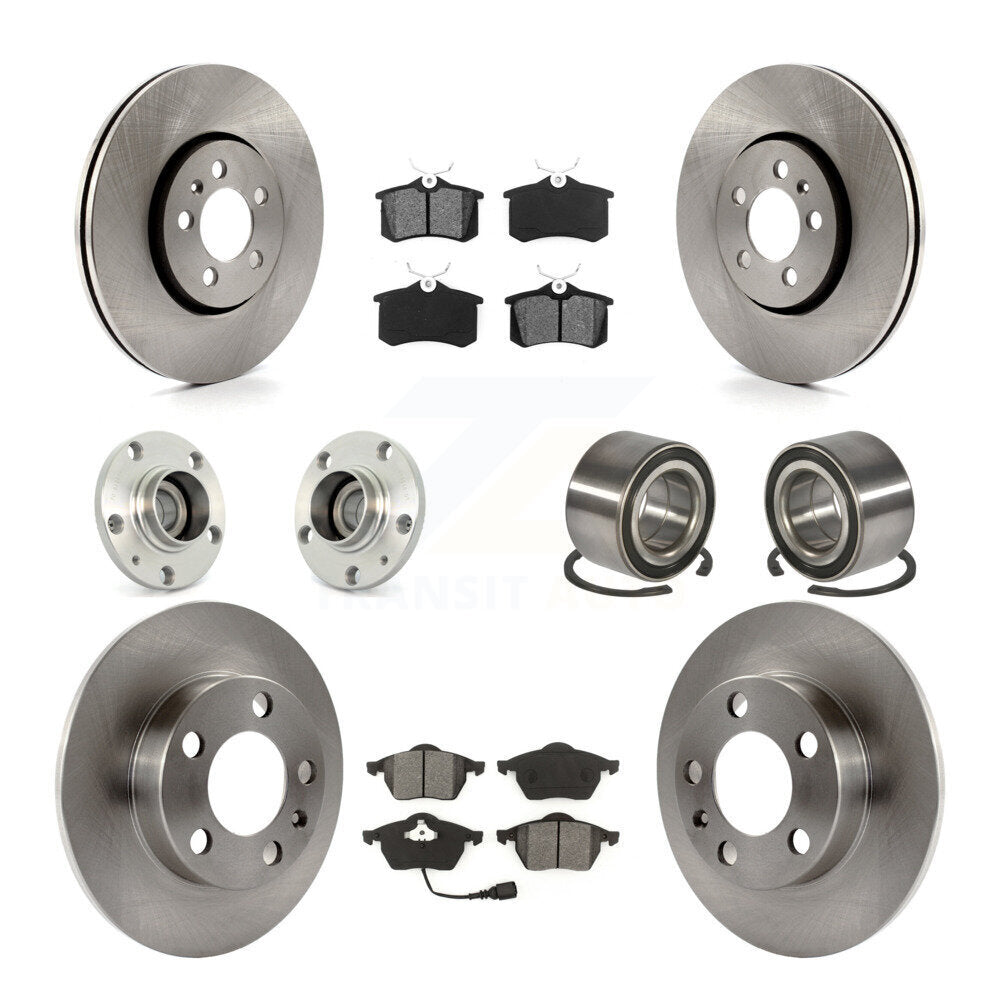 Kit de Rotor et de plaquettes de frein, roulement de moyeu avant et arrière (10 pièces) pour Volkswagen Golf Beetl