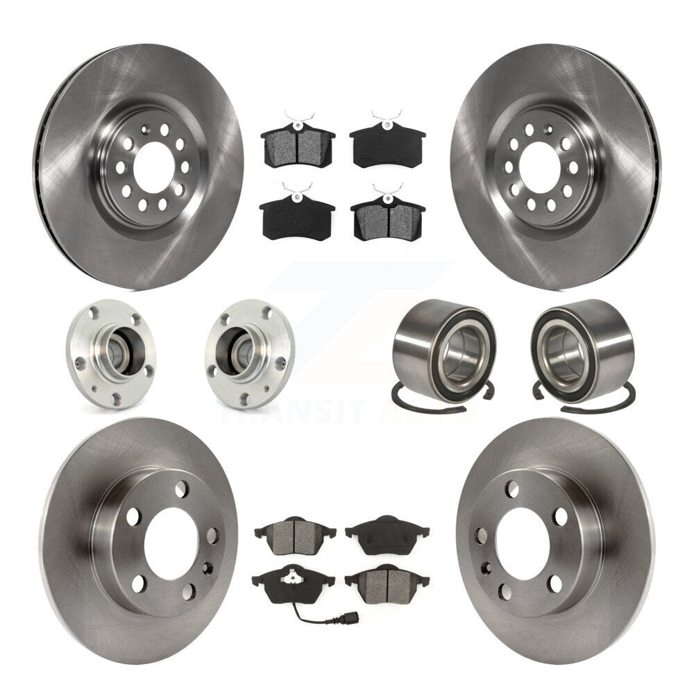 Kit de rotor et de plaquettes de frein à disque, roulement de moyeu avant et arrière (10 pièces) pour Audi T 2000 – 2006