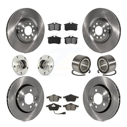 Kit de rotors et plaquettes de frein avec roulement de moyeu avant et arrière (10 pièces) pour Volkswagen Golf Audi T