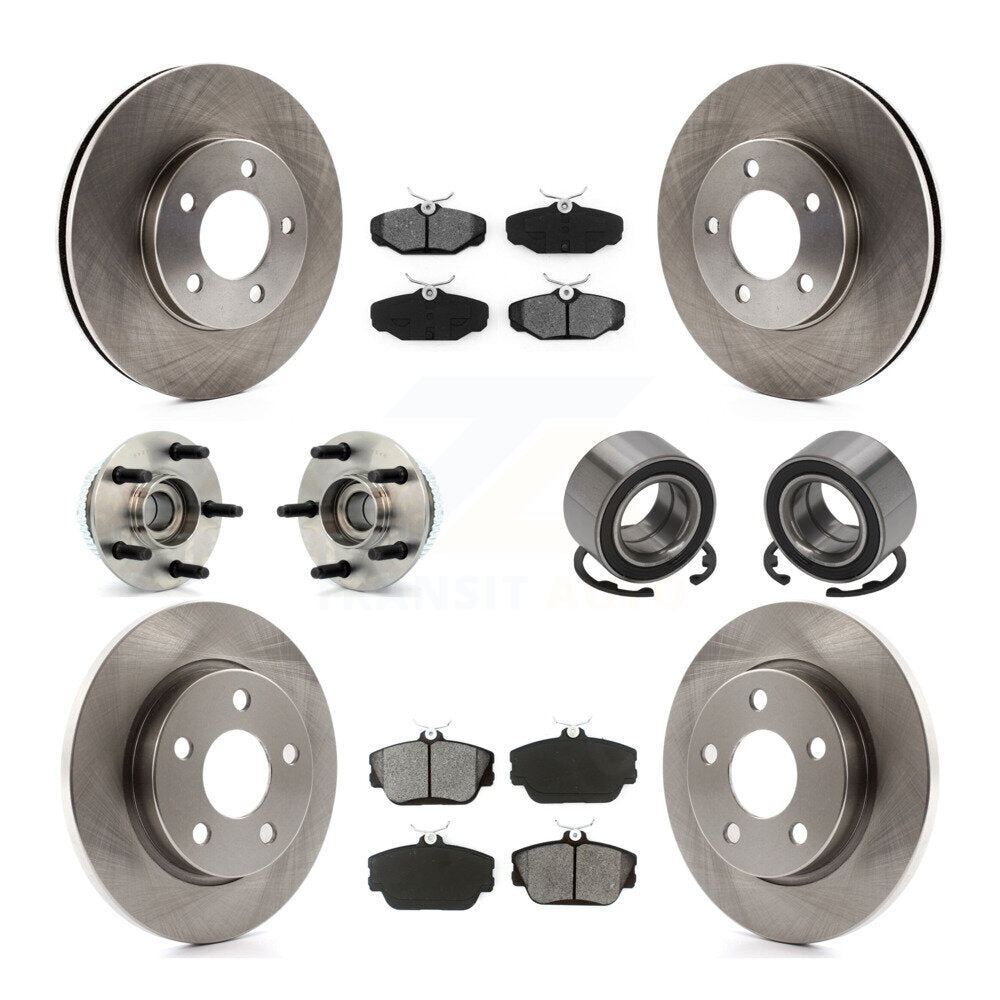 Kit de rotor et de plaquettes de frein à disque, roulement de moyeu de roue avant et arrière (10 pièces) pour Ford Tauru