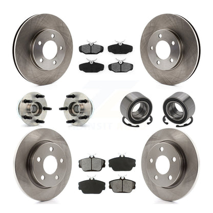 Kit de rotor et de plaquettes de frein à disque, roulement de moyeu de roue avant et arrière (10 pièces) pour Ford Tauru