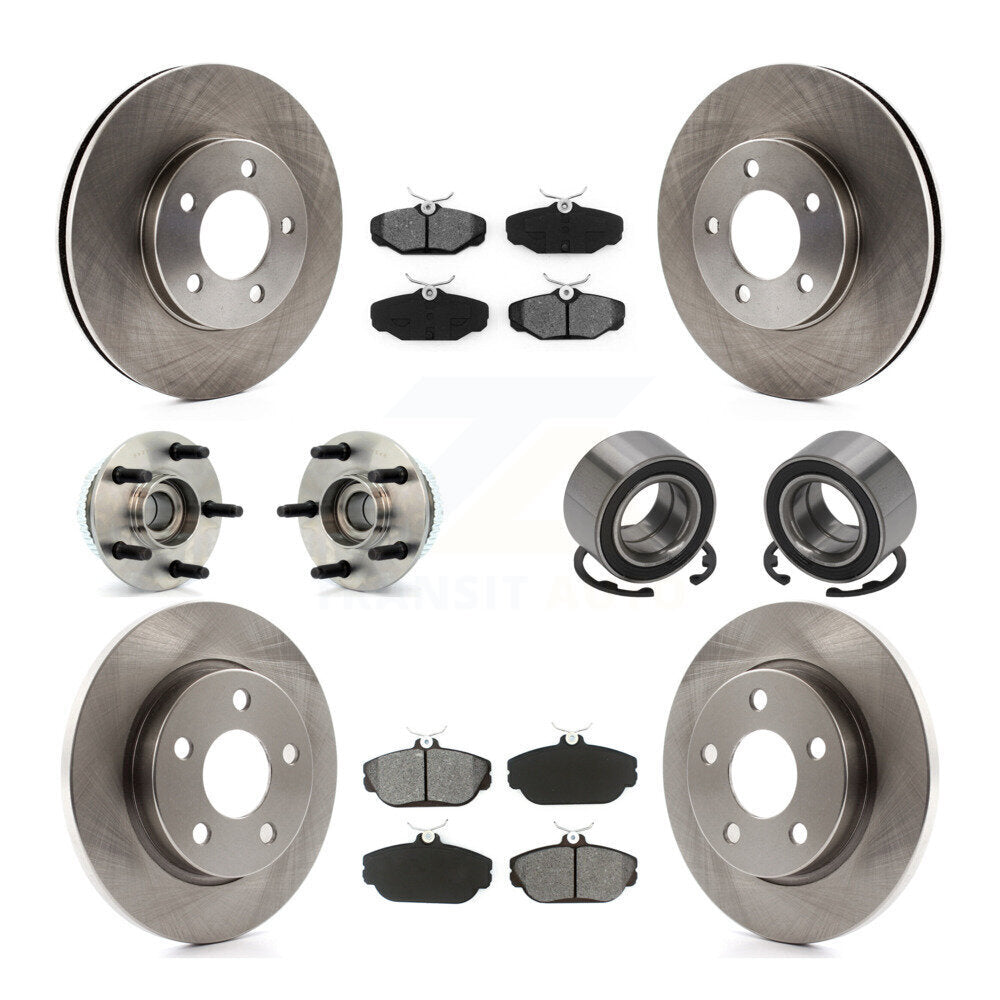 Kit de plaquettes de Rotor de frein, roulement de moyeu avant et arrière (10 pièces) pour Ford Taurus Mercury Sabl
