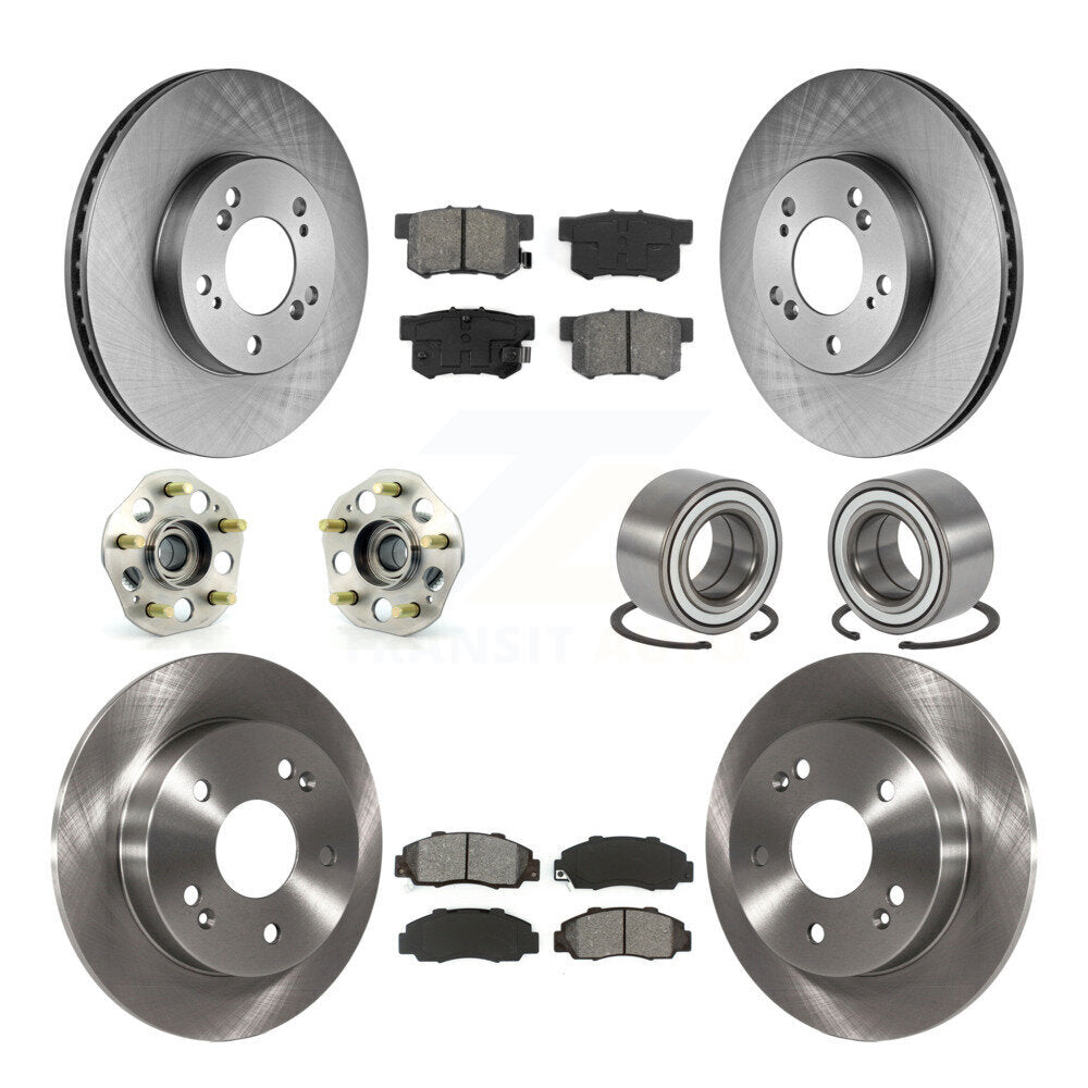 Kit de rotors et plaquettes de frein avec roulement de moyeu avant et arrière (10 pièces) pour Honda Prelud 1997-2001