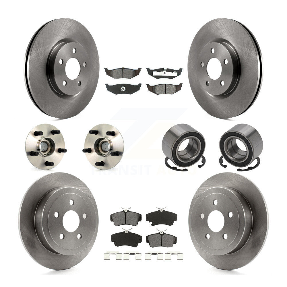 Kit de rotor et de plaquettes de frein à disque, roulement de moyeu avant et arrière (10 pièces) pour Chrysler PT Cruise