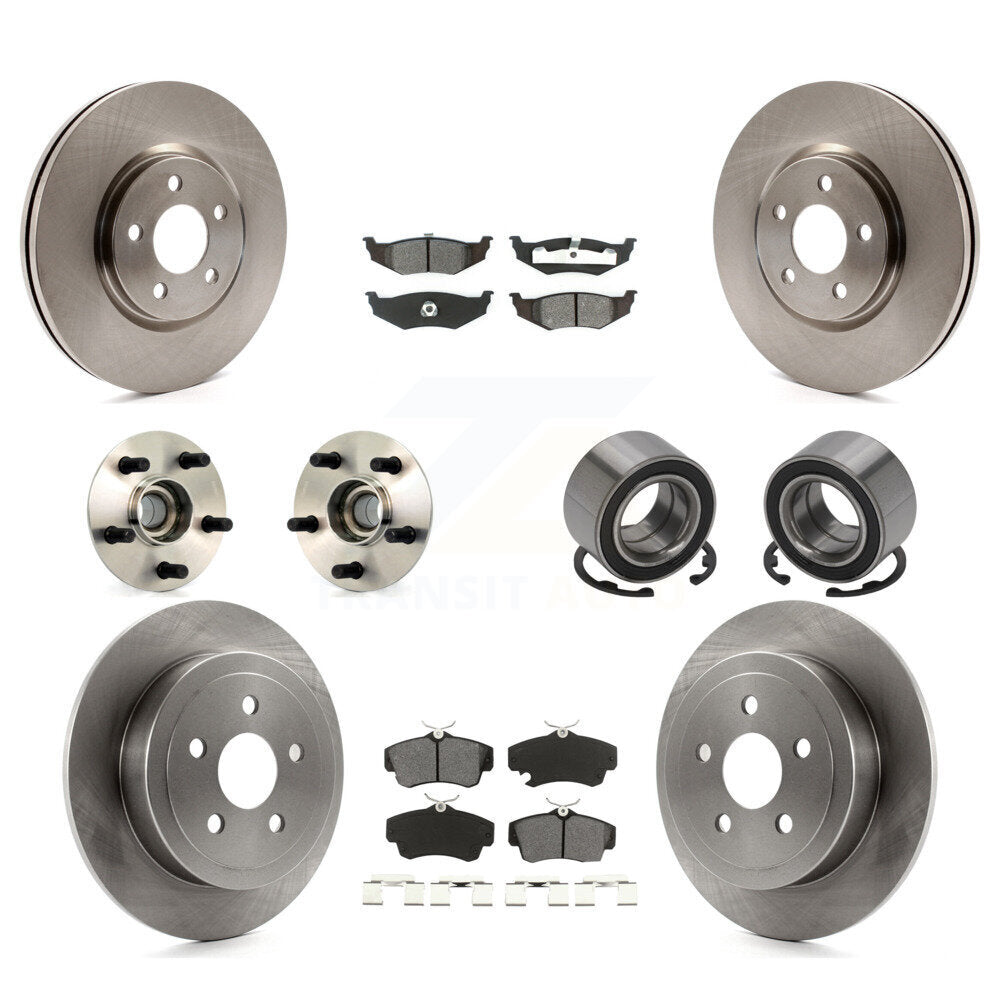 Kit de rotor et de plaquettes de frein à disque, roulement de moyeu avant et arrière (10 pièces) pour Chrysler PT Cruise