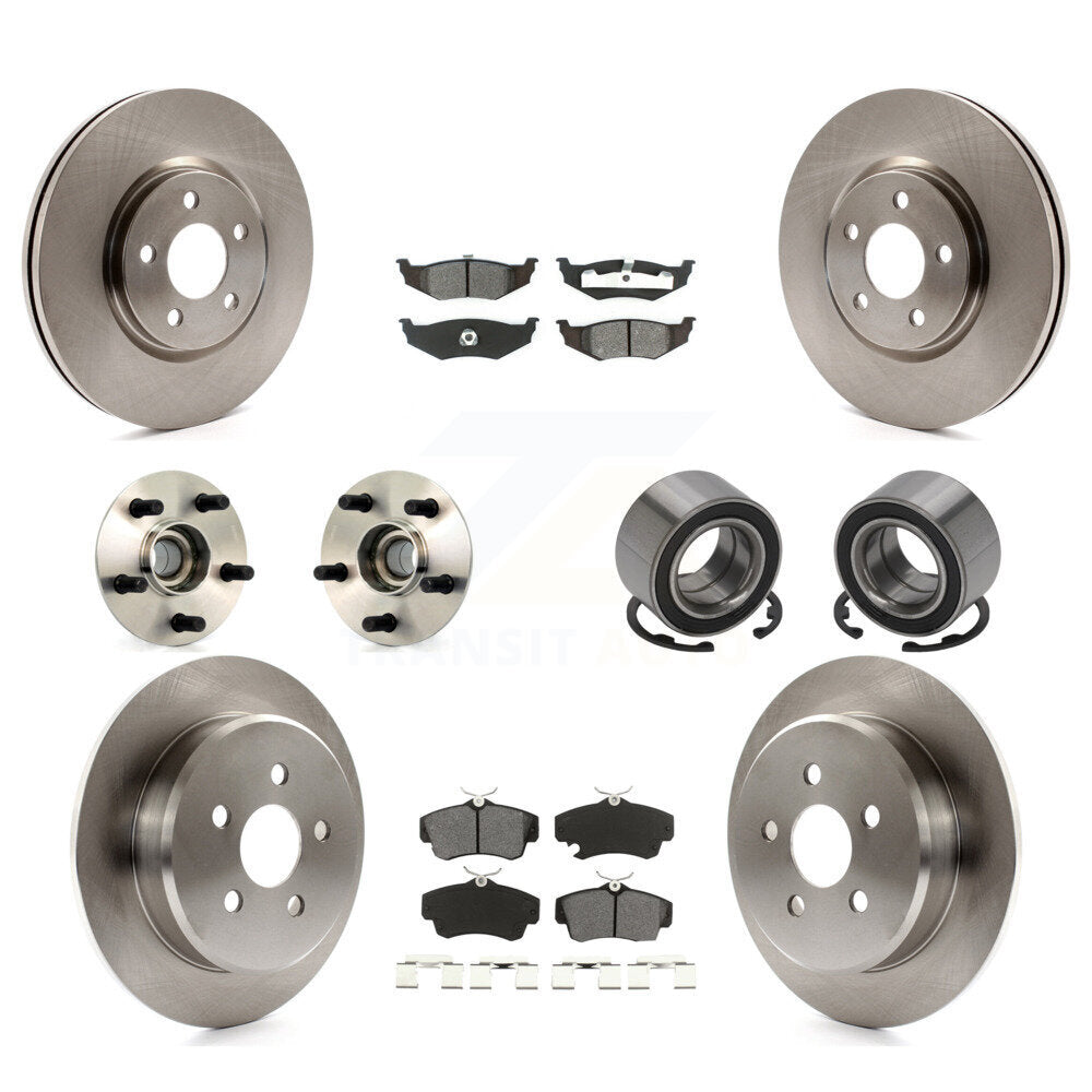 Kit de rotor et de plaquettes de frein à disque, roulement de moyeu avant et arrière (10 pièces) pour Chrysler PT Cruise