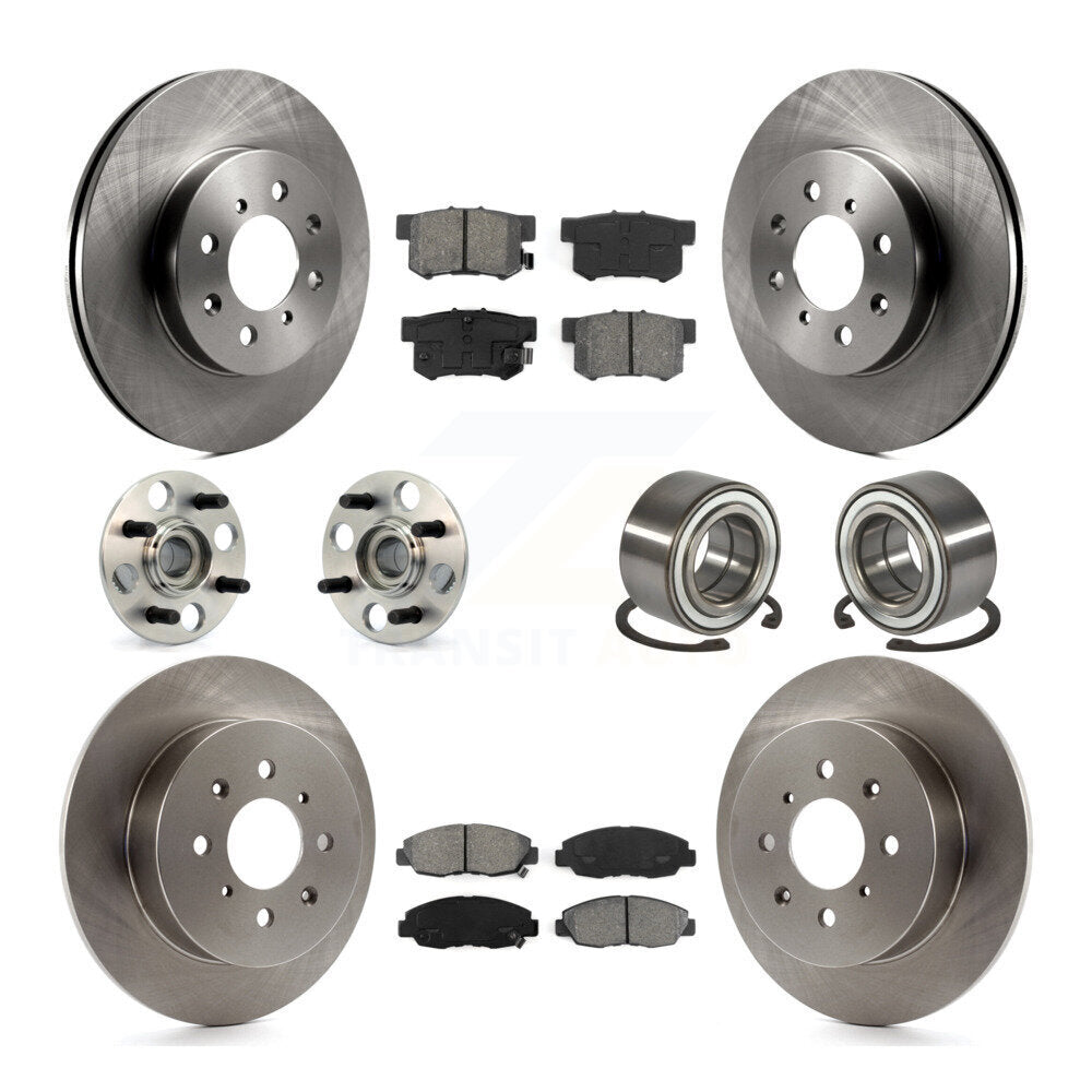 Kit de rotors et plaquettes de frein à disque, roulement de moyeu avant et arrière (10 pièces) pour Acura E 2001 – 2005