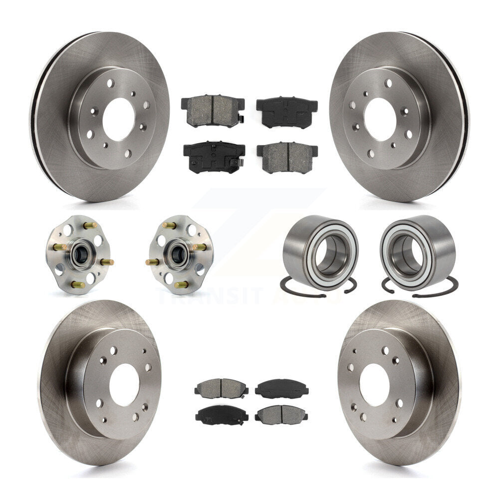 Kit de rotors et plaquettes de frein à disque, roulements de moyeu avant et arrière (10 pièces) pour Honda Accord