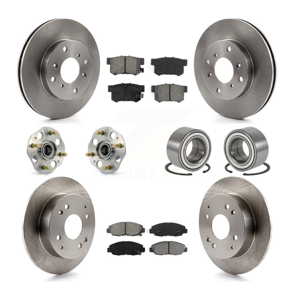 Kit de rotors et plaquettes de frein à disque, roulements de moyeu avant et arrière (10 pièces) pour Honda Accord