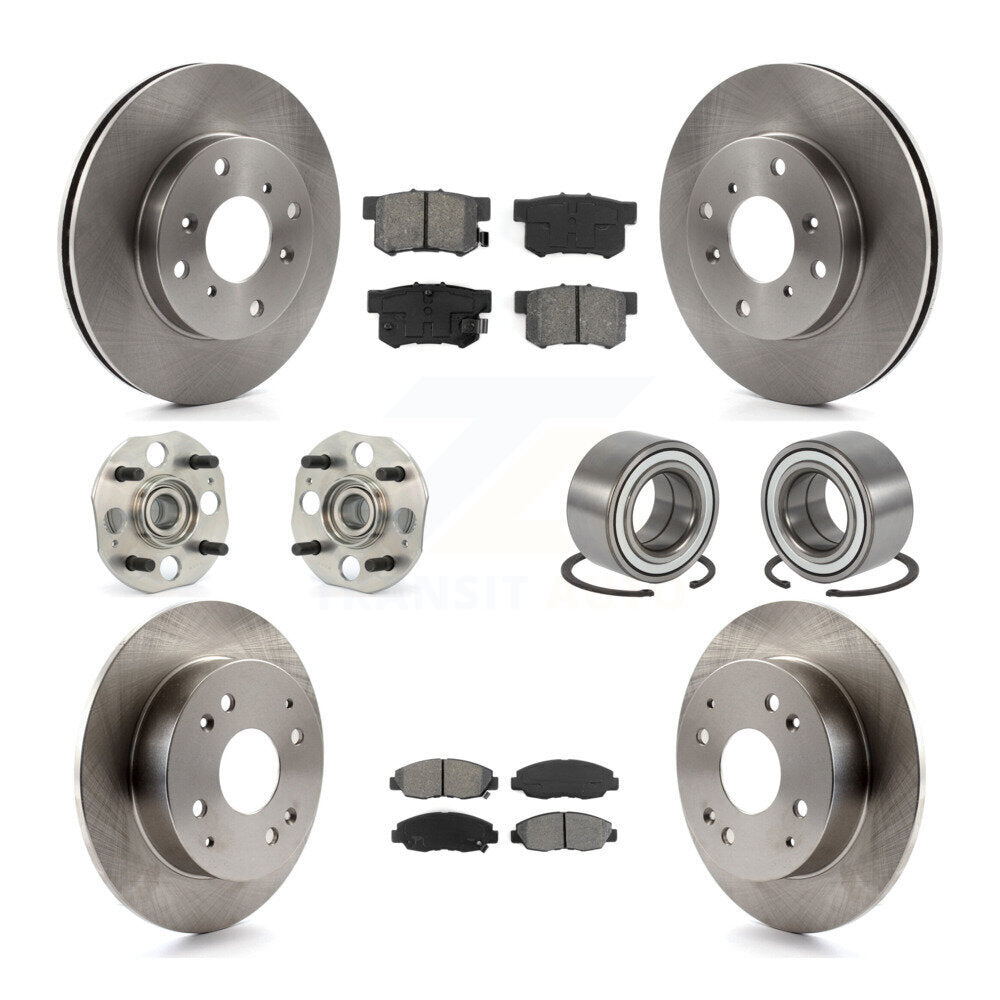 Kit de rotors et plaquettes de frein à disque, roulements de moyeu avant et arrière (10 pièces) pour Honda Accord