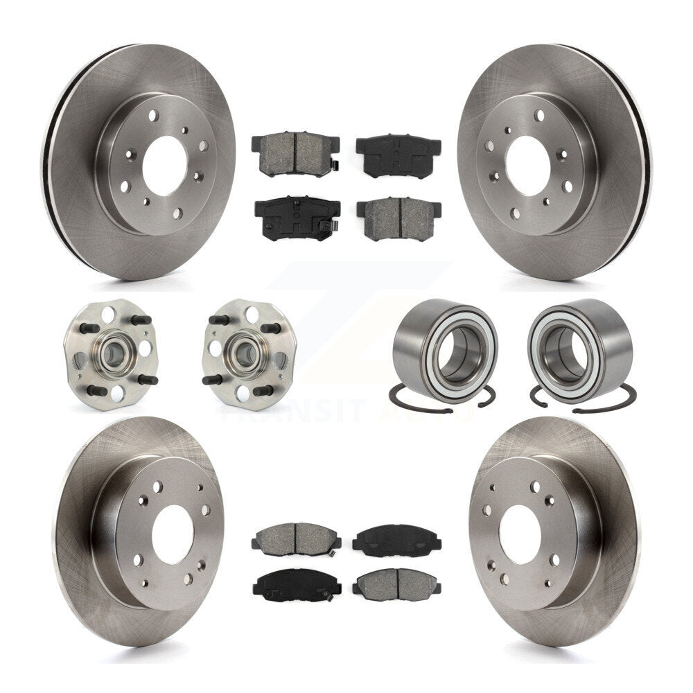 Kit de rotors et plaquettes de frein à disque, roulements de moyeu avant et arrière (10 pièces) pour Honda Accord