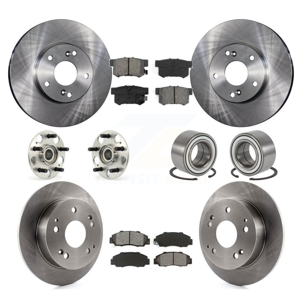 Kit de rotors et plaquettes de frein à disque, roulements de moyeu avant et arrière (10 pièces) pour Honda Accord