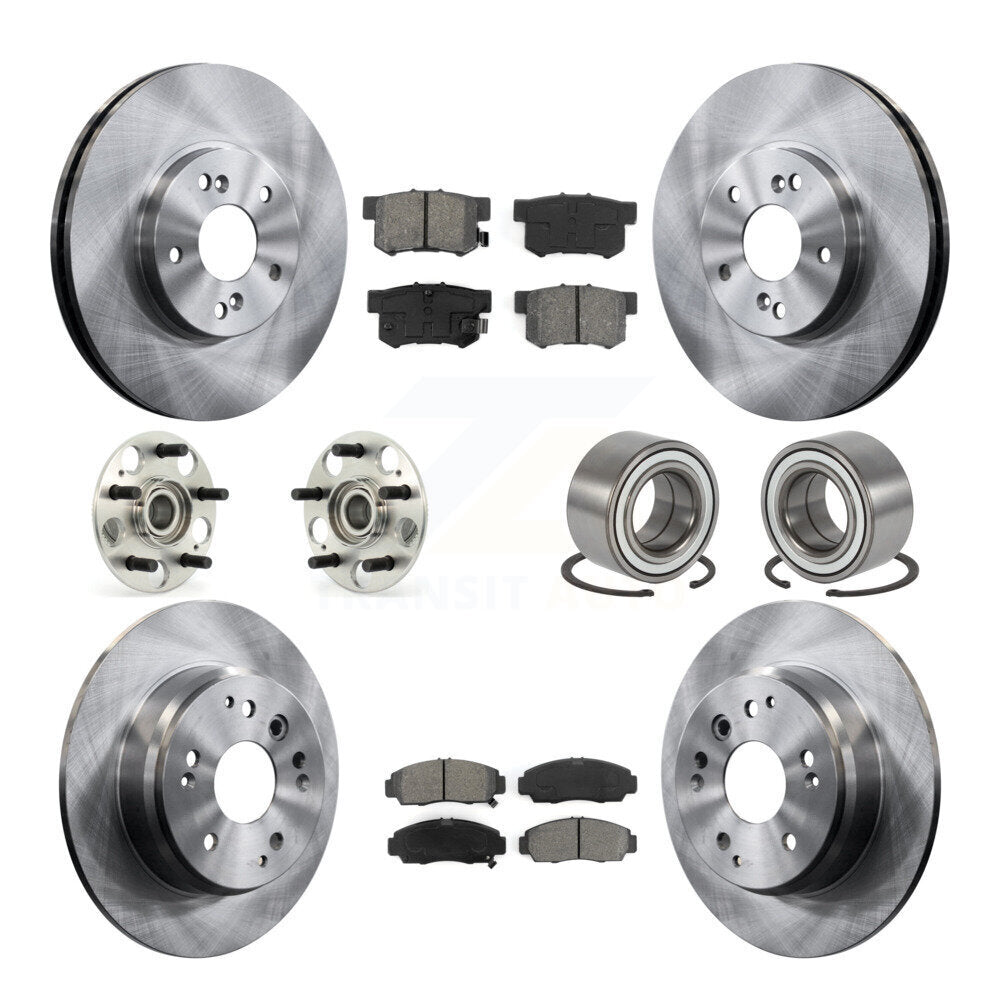 Kit de rotors et plaquettes de frein à disque, roulement de moyeu avant et arrière (10 pièces) pour Acura T 1999 – 2003