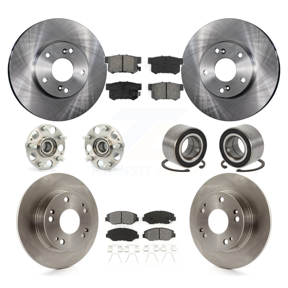 Kit de rotors et plaquettes de frein à disque, roulements de moyeu avant et arrière (10 pièces) pour Honda Accord